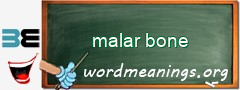 WordMeaning blackboard for malar bone